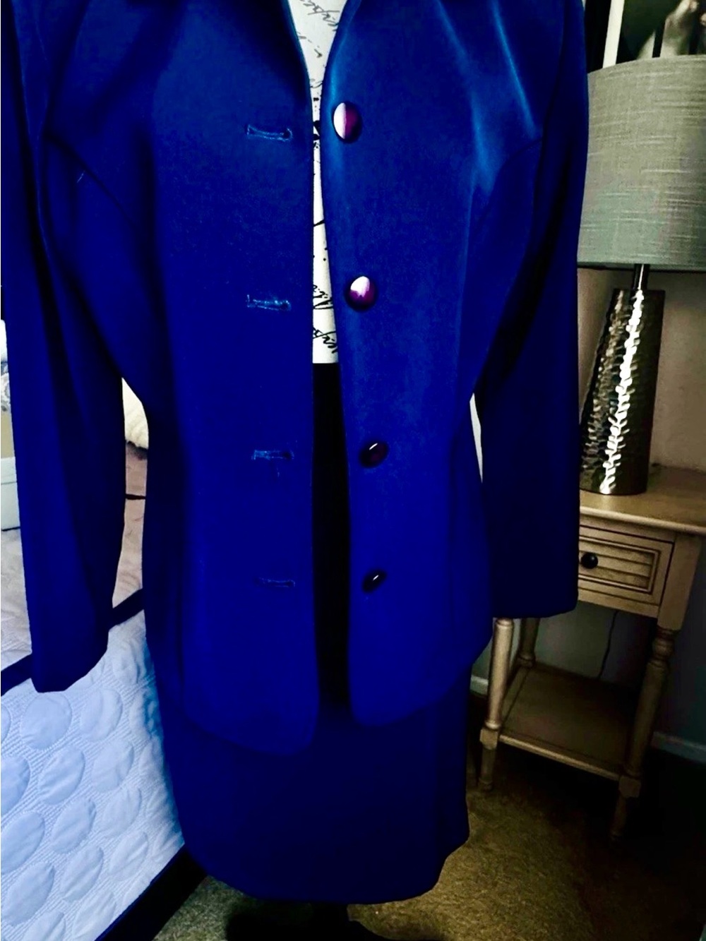 Amanda Smith Dark Navy Tailored Blazer and Skirt Set - Picture 3 of 6